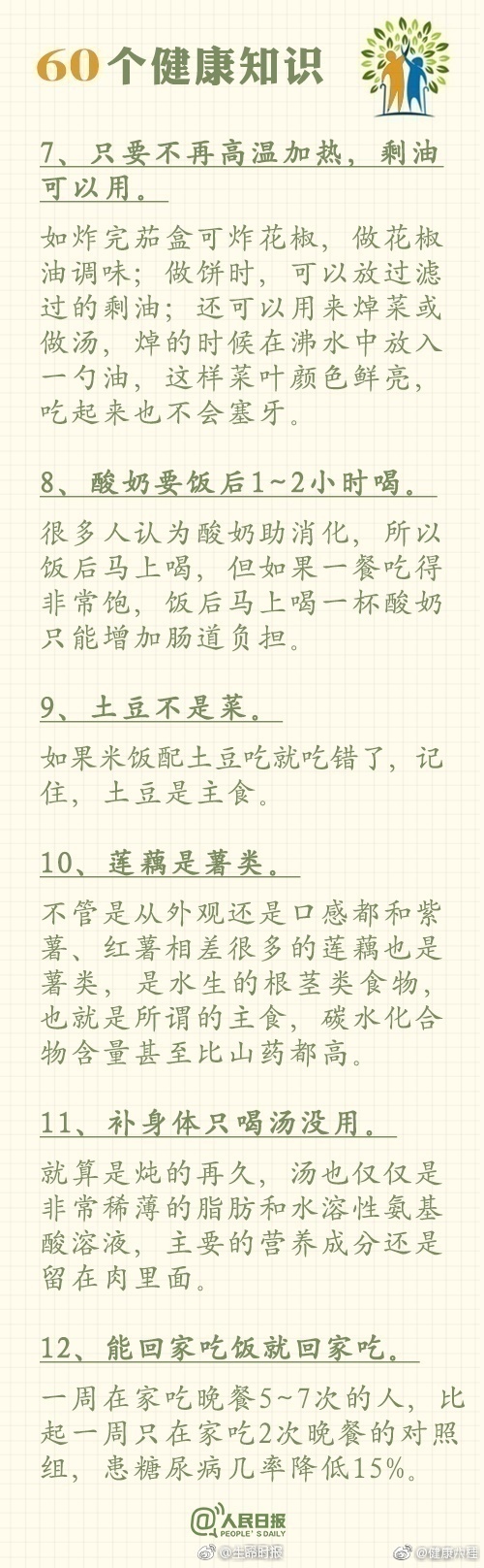这些健康知识，每个人都应该看一看！