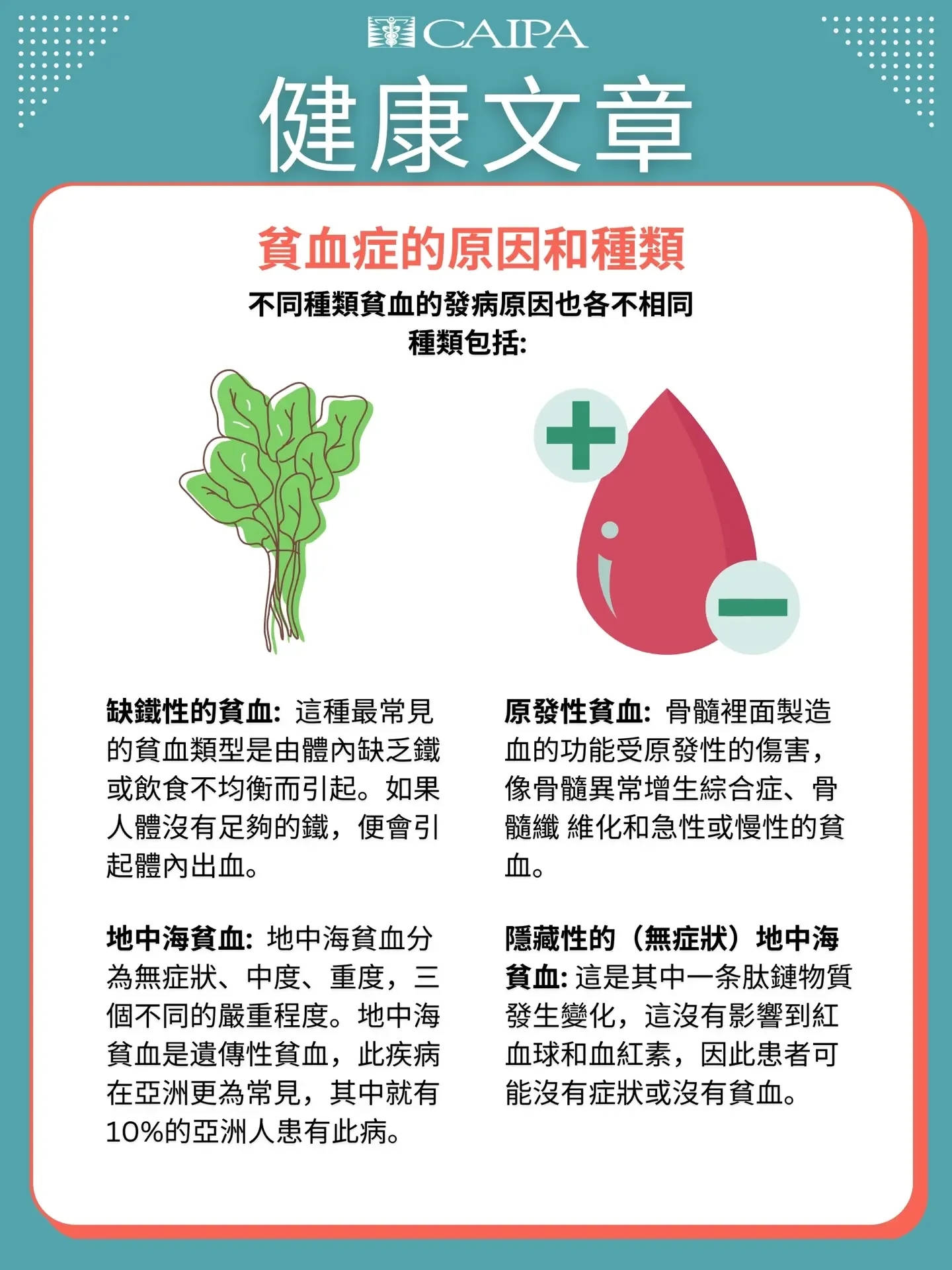 健康文章 - 貧血症